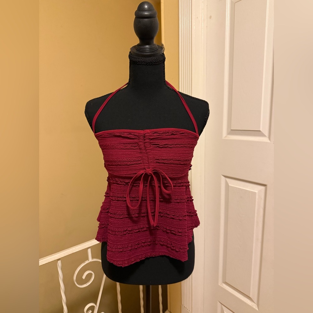 SHEIN Deep Red Textured Skirt